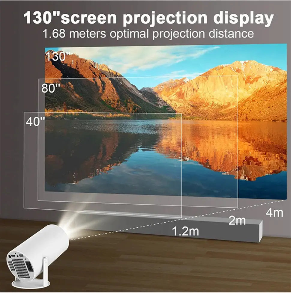 DITONG HY300 Plus HD Projector | 4K Decoding, Android 11, WiFi 6, 300 ANSI, Auto Focus