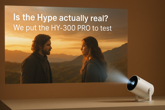 Magcubic HY-300 Pro projector in action – test scene projection, compact budget projector review, is the HY300 Pro worth it?