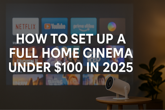 A modern Magcubic HY300 Pro projector displayed with cinematic lighting, emphasizing its compact design and 4K capabilities for home entertainment.