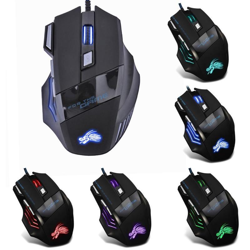 Wired Gaming Mouse | 5500 DPI | 7-Color LED Backlight | 7 Buttons