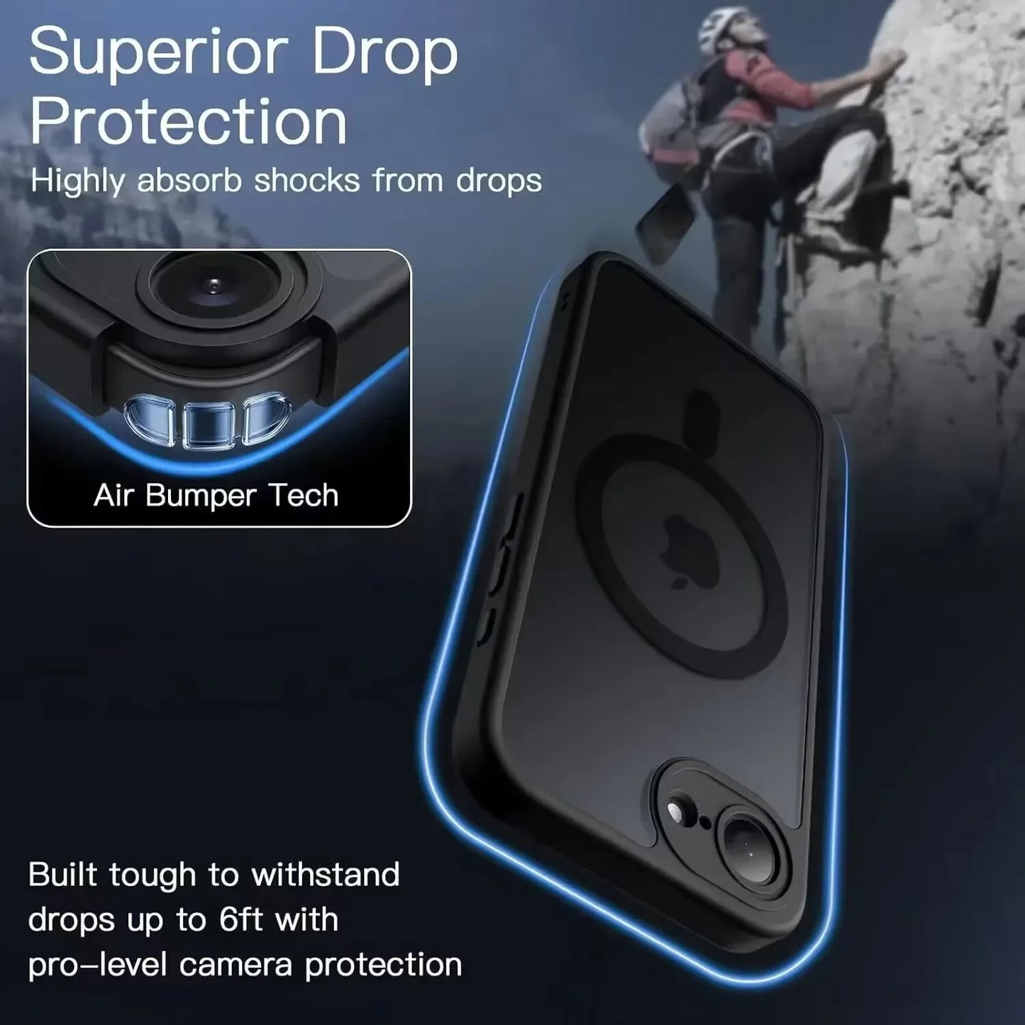 IPhone case with air bumper tech feature,