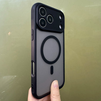 IPhone 17 Pro case with MagSafe ring on a green surface