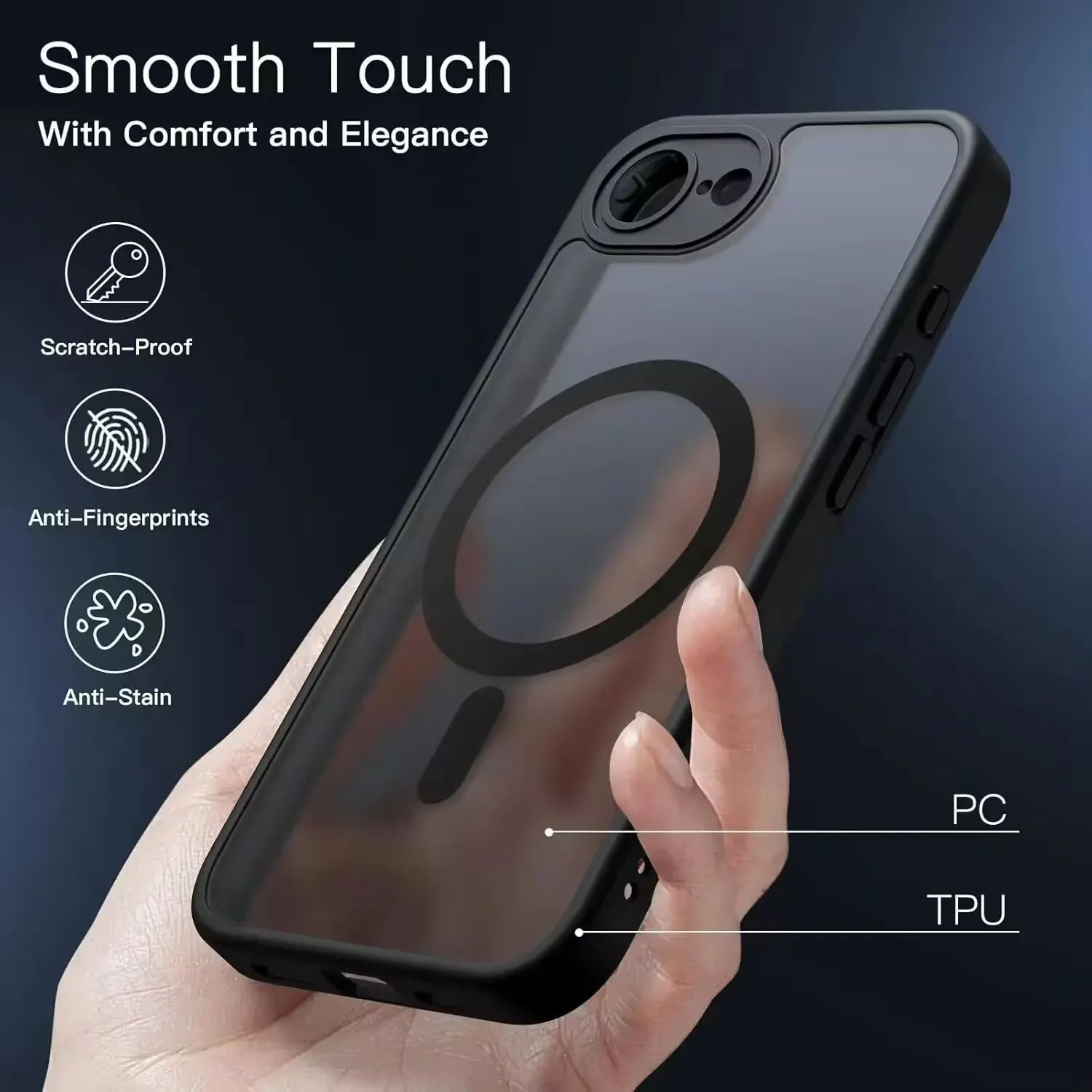 IPhone 17 Series case with smooth touch, Scratch proof and anti stain features