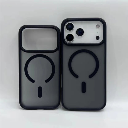 Iphone 17 Pro and Pro max Matte Black cases with magsafe side by side