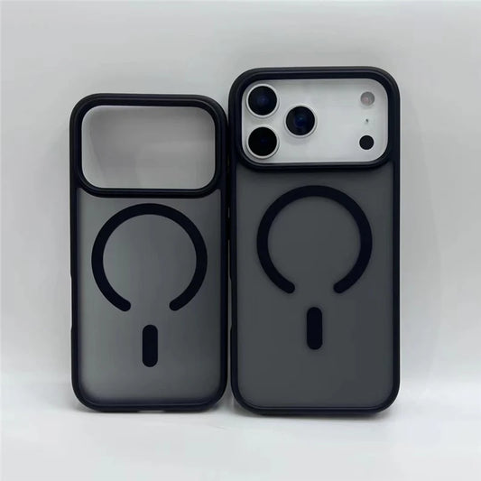 Iphone 17 Pro and Pro max Matte Black cases with magsafe side by side