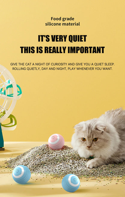 Smart Cat Interactive Toy Ball – Automatic Rolling, Obstacle Avoidance, USB Rechargeable, for Indoor Cats