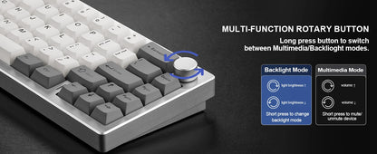 YUNZII AL68 Wireless Mechanical Keyboard | QMK/VIA, Hot-Swap, Gasket, Aluminum Build