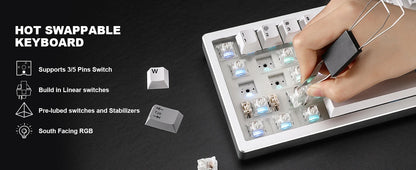 YUNZII AL68 Wireless Mechanical Keyboard | QMK/VIA, Hot-Swap, Gasket, Aluminum Build