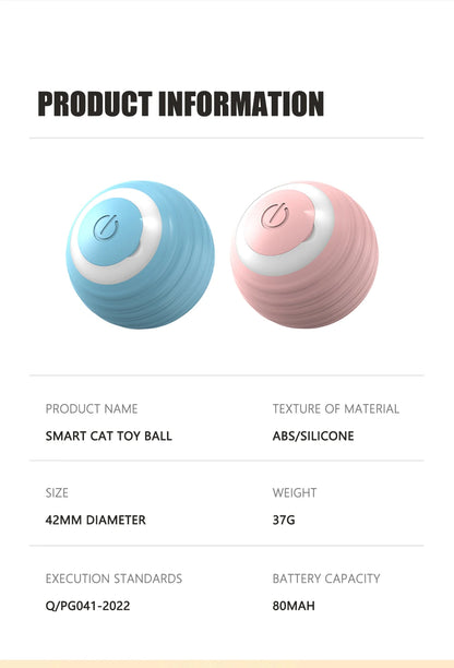 Smart Cat Interactive Toy Ball – Automatic Rolling, Obstacle Avoidance, USB Rechargeable, for Indoor Cats