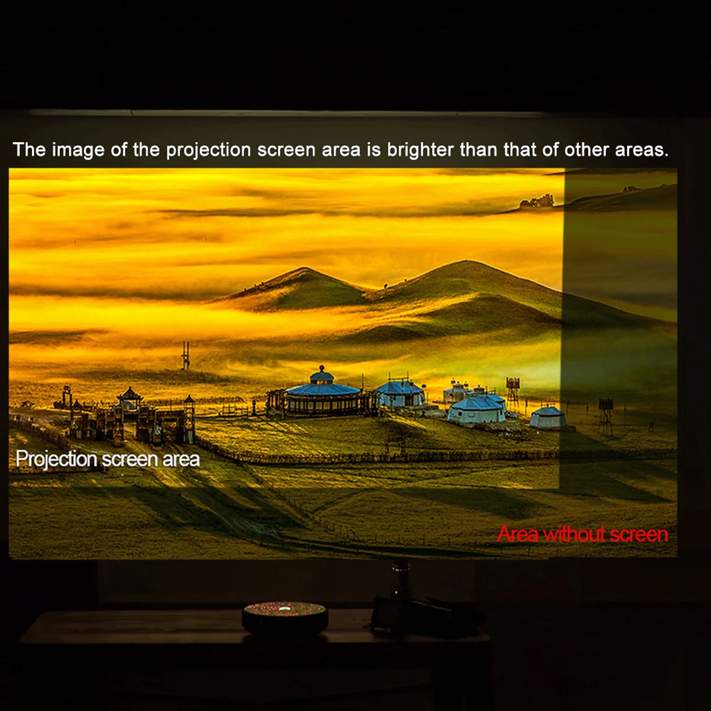 Frameless HD Projector Screen – Foldable 16:9 Grey Screen (60"–120") for Home Theater and Office Presentations