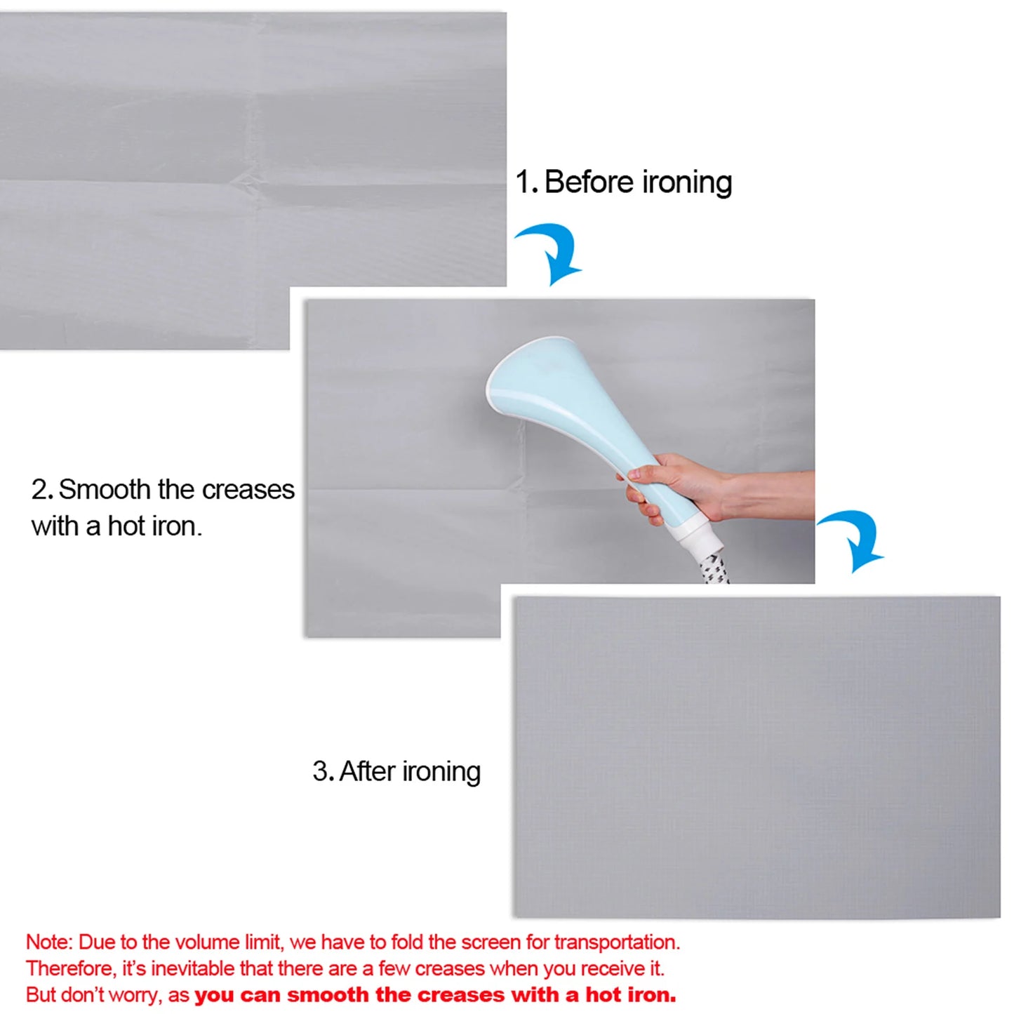 Frameless HD Projector Screen – Foldable 16:9 Grey Screen (60"–120") for Home Theater and Office Presentations