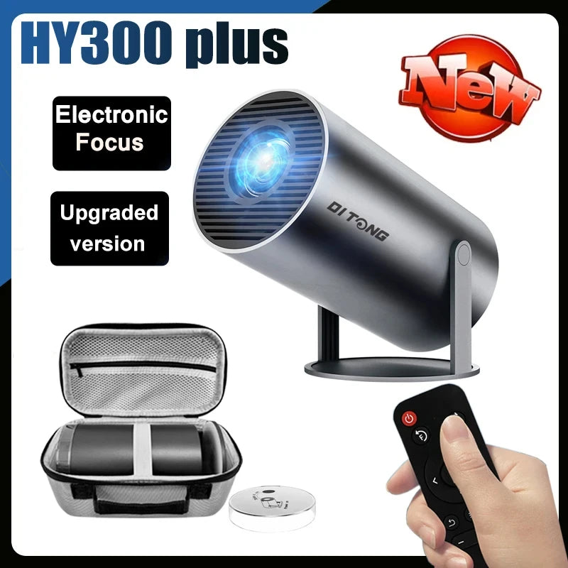 DITONG HY300 Plus HD Projector | 4K Decoding, Android 11, WiFi 6, 300 ANSI, Auto Focus