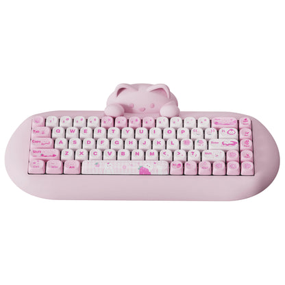 YUNZII C68 Hi-Fi Wireless Gaming Keyboard – 65% Custom RGB Mechanical Keyboard, Hot-Swappable, Ergonomic, Cute Cat Design