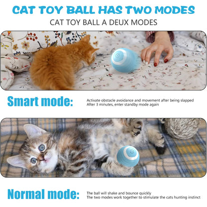 Smart Cat Interactive Toy Ball – Automatic Rolling, Obstacle Avoidance, USB Rechargeable, for Indoor Cats
