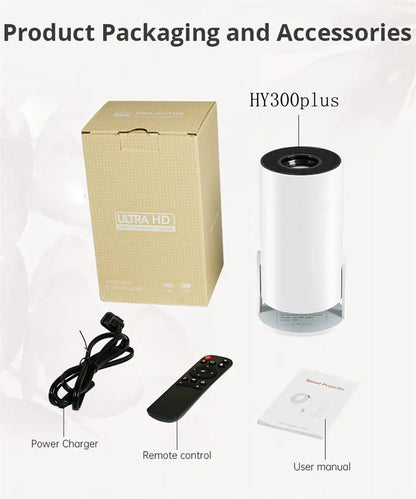 DITONG HY300 Plus HD Projector | 4K Decoding, Android 11, WiFi 6, 300 ANSI, Auto Focus