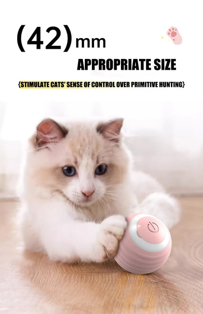 Smart Cat Interactive Toy Ball – Automatic Rolling, Obstacle Avoidance, USB Rechargeable, for Indoor Cats