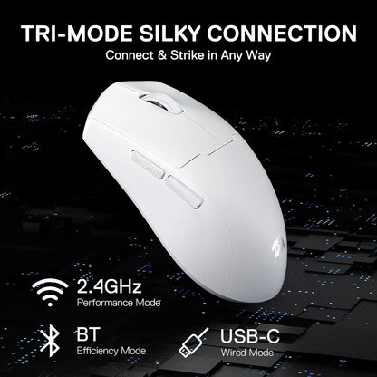 Redragon M918 PRO Wireless Gaming Mouse – Ultra-Light 49g, 26K DPI, RGB, 3-Mode Connectivity