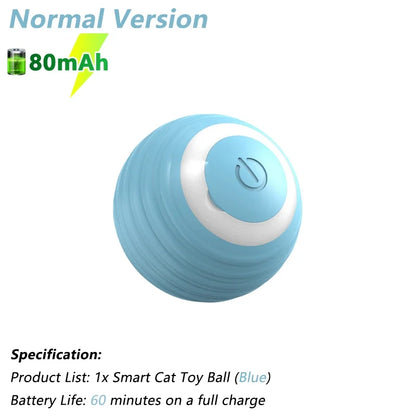 Smart Cat Interactive Toy Ball – Automatic Rolling, Obstacle Avoidance, USB Rechargeable, for Indoor Cats