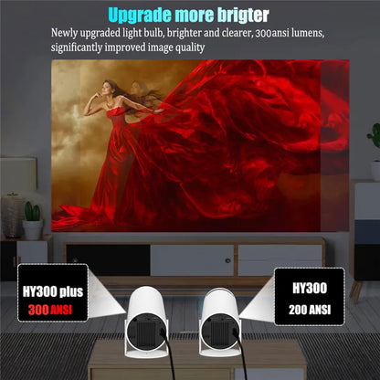 DITONG HY300 Plus HD Projector | 4K Decoding, Android 11, WiFi 6, 300 ANSI, Auto Focus