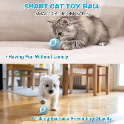 Smart Cat Interactive Toy Ball – Automatic Rolling, Obstacle Avoidance, USB Rechargeable, for Indoor Cats