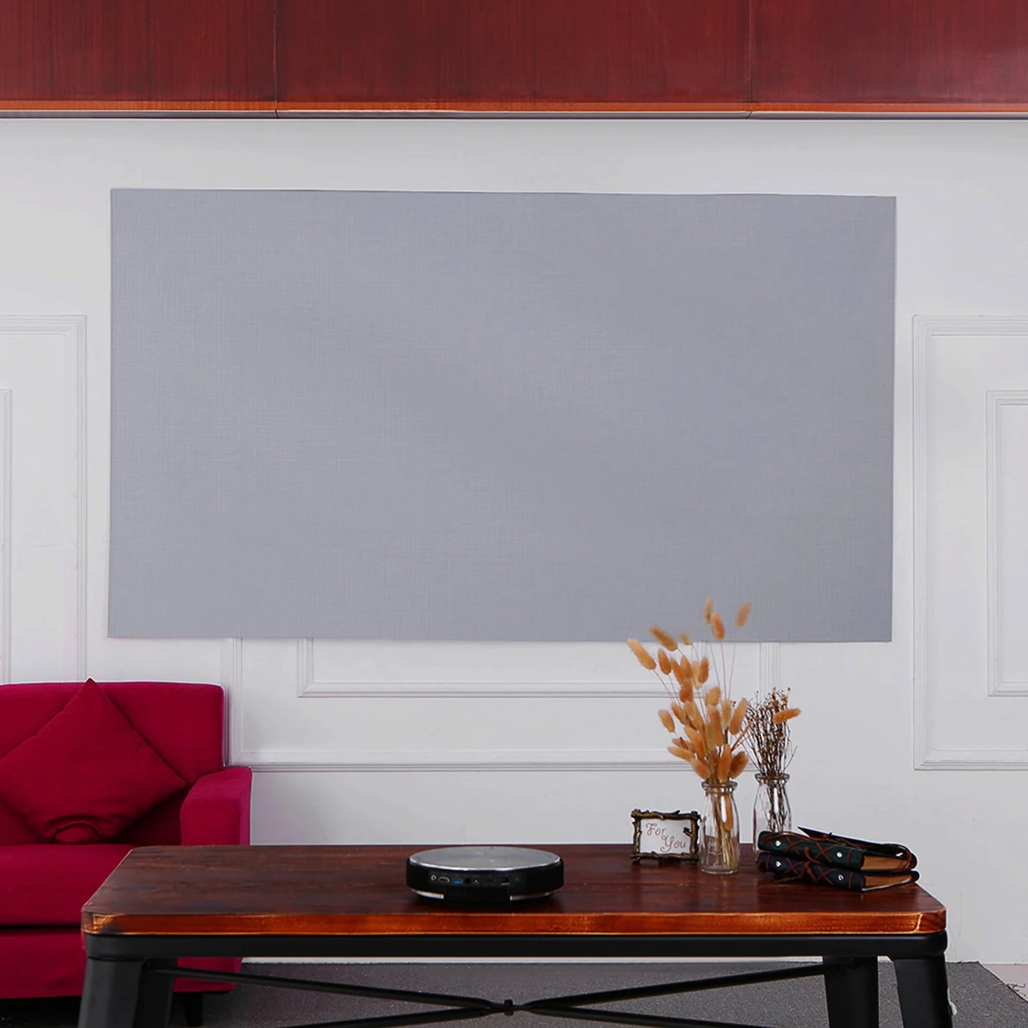 Frameless HD Projector Screen – Foldable 16:9 Grey Screen (60"–120") for Home Theater and Office Presentations