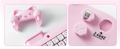 YUNZII C68 Hi-Fi Wireless Gaming Keyboard – 65% Custom RGB Mechanical Keyboard, Hot-Swappable, Ergonomic, Cute Cat Design