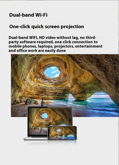 5G Intelligent Voice Projector – 4K HD, Ultra-Wide 168° Projection, Portable & Smart