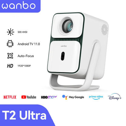Wanbo T2 Ultra 1080p Smart Projector | Android TV 11 | 500 ANSI Lumens