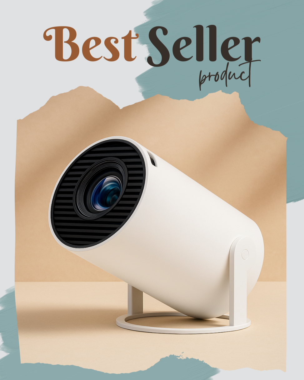 Magcubic HY300 Pro portable projector on display with vibrant HD projection, compact design, and smart features – best-selling budget projector of 2025.